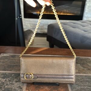 Vintage Gucci Marmont Chain Flap Leather Wallet